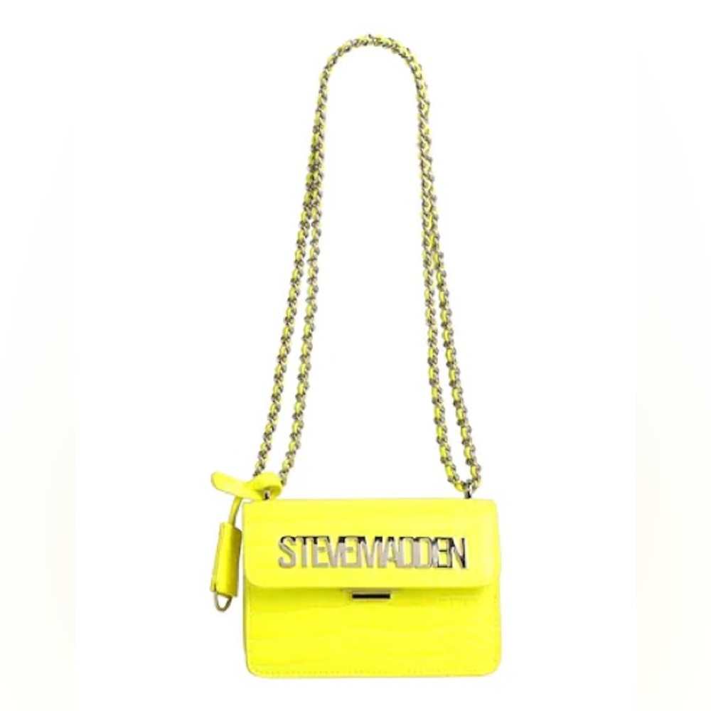 Steve Madden Yellow And Gold Hardware Chain Strap Purse
